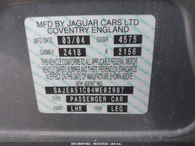 2004 JAGUAR X-TYPE SAJEA51C04WE02987 Photo 8