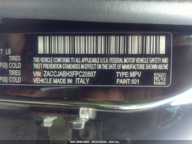 ZACCJABH3FPC20867 Jeep Renegade Latitude