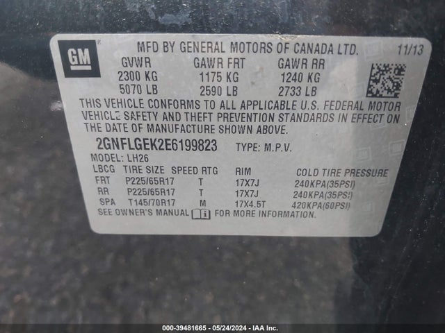Chevrolet Equinox 2lt 2014 2GNFLGEK2E6199823 Image 9