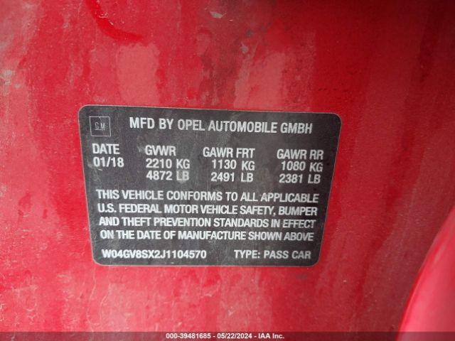 W04GV8SX2J1104570 Buick Regal Tourx Essence