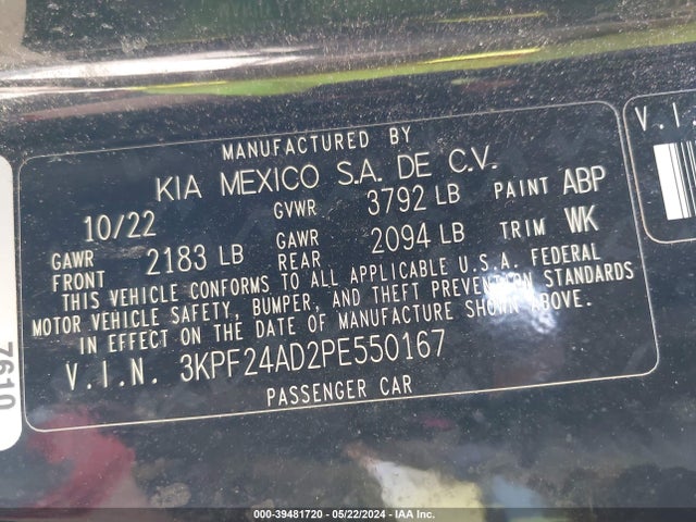 KIA Forte Lxs 2023 3KPF24AD2PE550167 Image 9