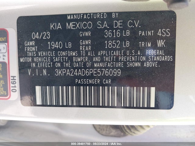 KIA RIO LX 2023 3KPA24AD6PE576099 Image 9