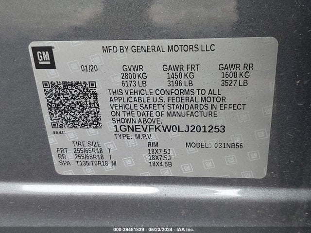 Chevrolet Traverse Awd Ls 2020 1GNEVFKW0LJ201253 Image 9