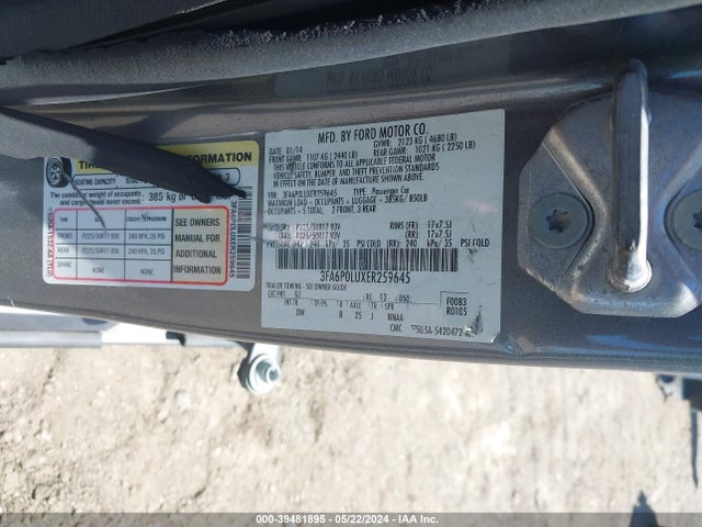 Ford Fusion Hybrid Se 2014 3FA6P0LUXER259645 Image 9