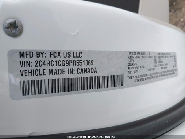 2C4RC1CG9PR551069 Chrysler Voyager Lx