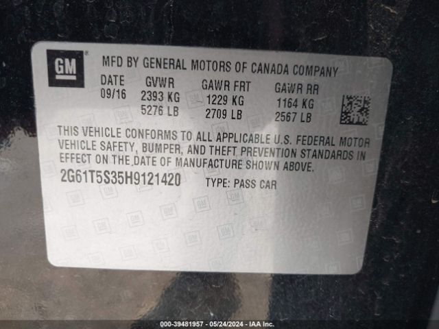 2G61T5S35H9121420 Cadillac Xts Platinum