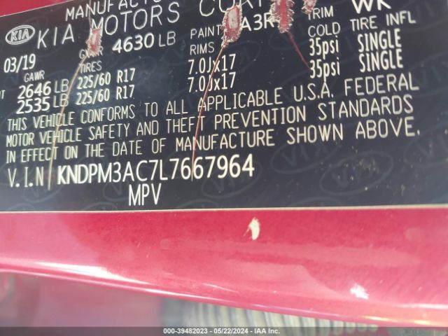 KNDPM3AC7L7667964 KIA Sportage Lx