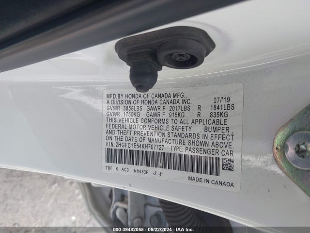 Honda CIVIC SI 2019 2HGFC1E54KH707727 Image 9