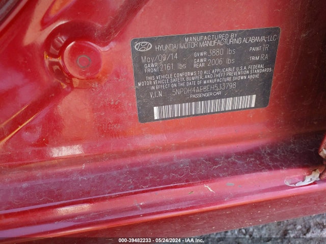 Hyundai ELANTRA SE 2014 5NPDH4AE8EH533798 Image 9