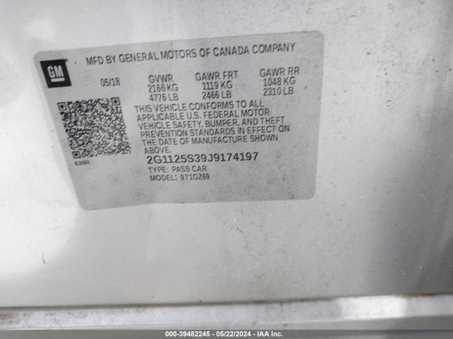 Chevrolet IMPALA 2LZ 2018 2G1125S39J9174197 Image 9
