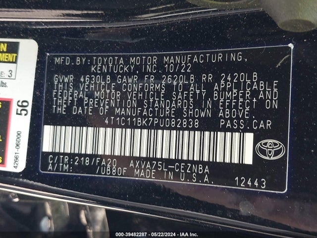 Toyota CAMRY LE 2023 4T1C11BK7PU082838 Image 9