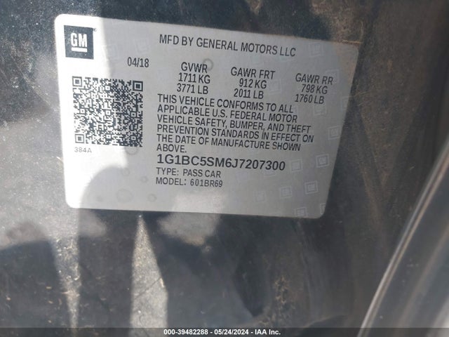 Chevrolet Cruze Ls Auto 2018 1G1BC5SM6J7207300 Image 9