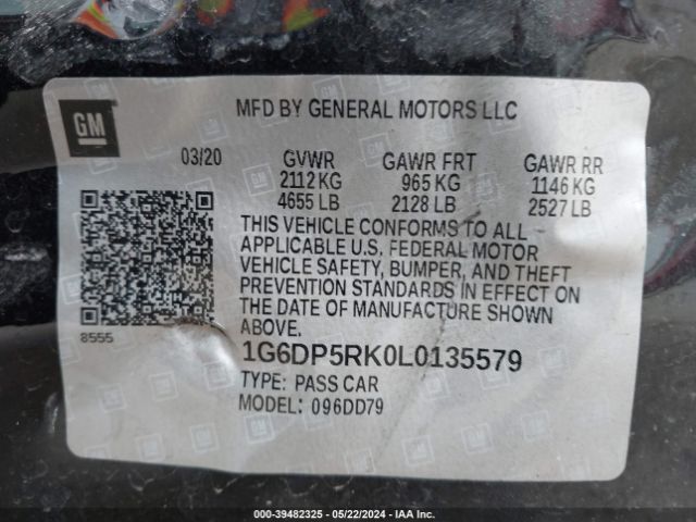 1G6DP5RK0L0135579 Cadillac Ct5 Sport