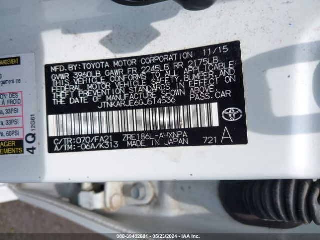 JTNKARJE6GJ514536 Scion IM