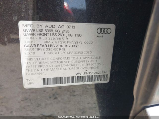 WA1LFAFP7EA021994 Audi Q5 2.0t Premium