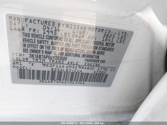 Nissan SENTRA S 2016 3N1AB7AP6GY263566 Image 9