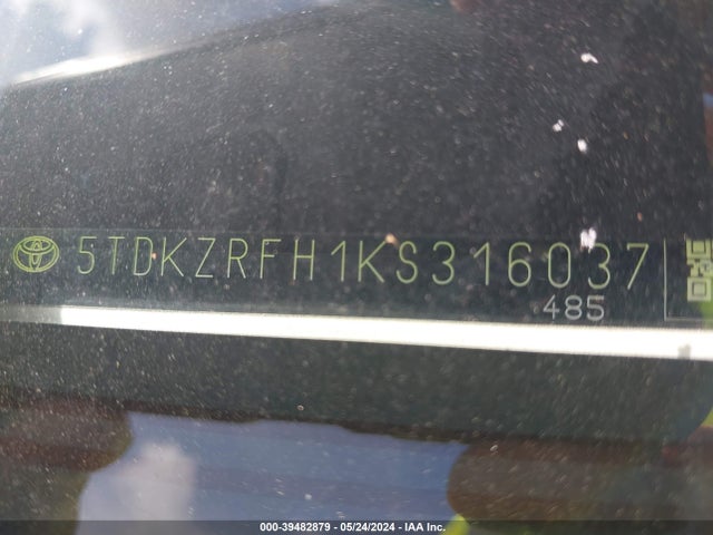 Toyota Highlander Xle 2019 5TDKZRFH1KS316037 Image 9
