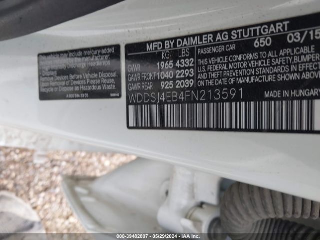 WDDSJ4EB4FN213591 Mercedes-Benz CLA 250