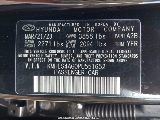 Hyundai ELANTRA SEL 2023 KMHLS4AG0PU551652 Image 9