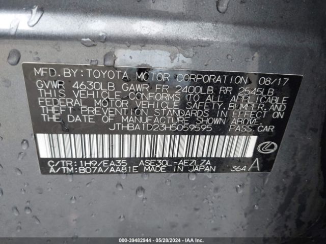 JTHBA1D23H5059595 Lexus IS 200T