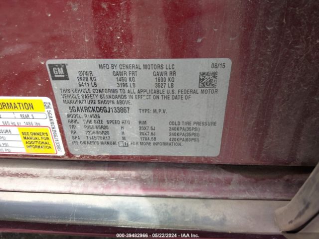 5GAKRCKD6GJ133867 Buick Enclave Premium