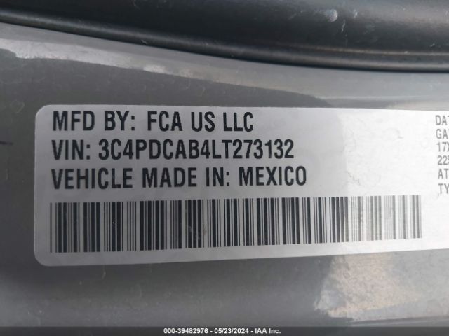 3C4PDCAB4LT273132 Dodge Journey Se Value