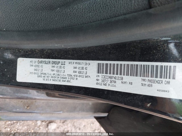 1C3CCCAB6FN612158 Chrysler 200 Limited