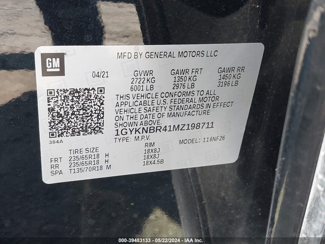 Cadillac Xt5 Awd Luxury 2021 1GYKNBR41MZ198711 Image 9