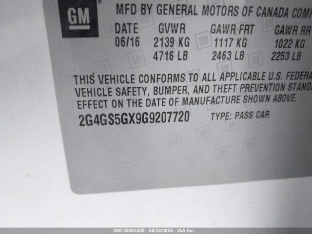 2G4GS5GX9G9207720 Buick Regal Turbo Premium Ii
