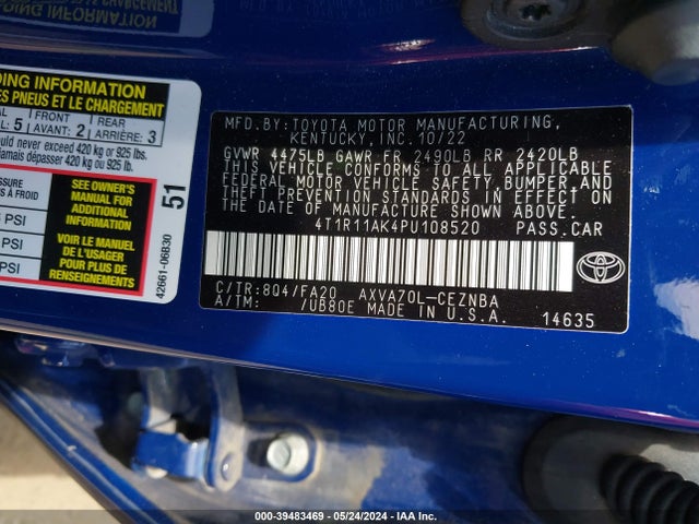 Toyota CAMRY LE 2023 4T1R11AK4PU108520 Image 9