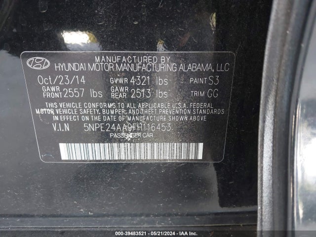 Hyundai SONATA ECO 2015 5NPE24AA9FH116453 Image 9