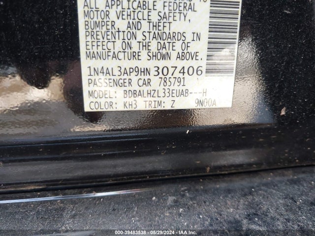 Nissan Altima 2.5 Sr 2017 1N4AL3AP9HN307406 Image 9