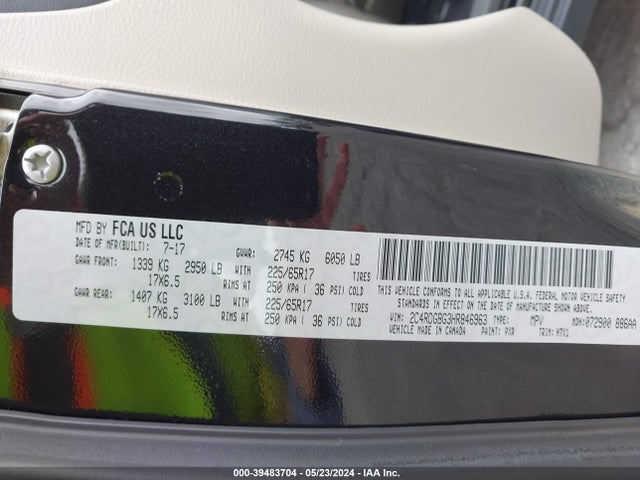 Dodge Grand Caravan Se 2017 2C4RDGBG3HR846963 Image 9