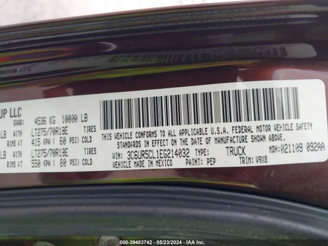 3C6UR5CL1EG214032 RAM 2500 Tradesman