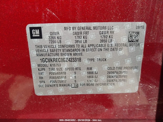 Chevrolet Silverado 1500 2lt 2016 1GCVKREC0GZ423318 Image 9