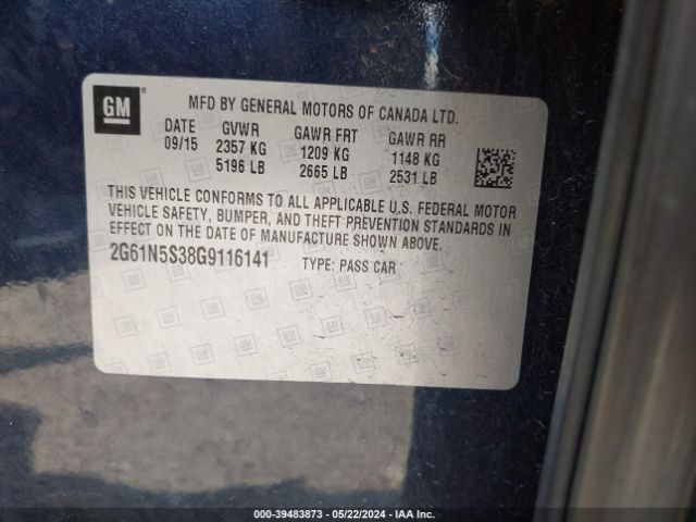 2G61N5S38G9116141 Cadillac Xts Luxury Collection