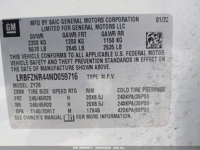 Buick Envision Fwd Essence 2022 LRBFZNR44ND059716 Image 9
