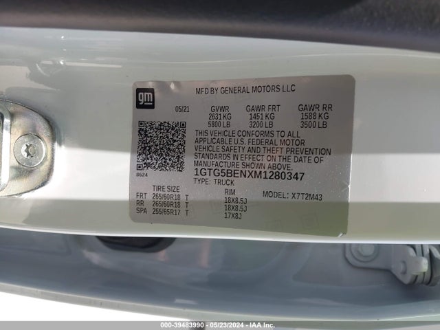1GTG5BENXM1280347 GMC Canyon 2wd  Short Box Elevation Standard