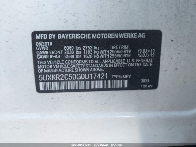 5UXKR2C50G0U17421 BMW X5 Sdrive35i