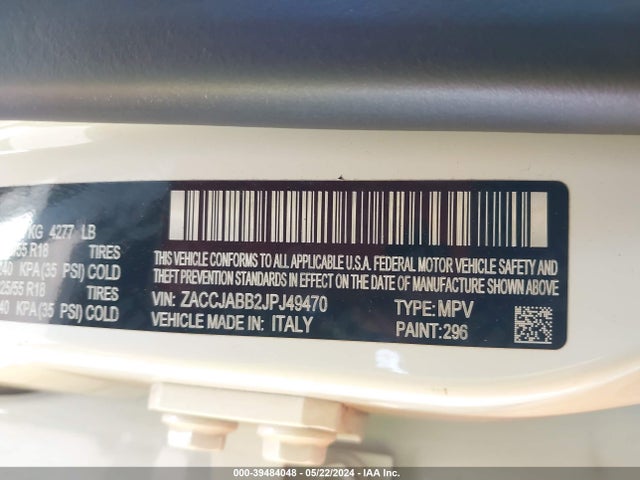 ZACCJABB2JPJ49470 Jeep Renegade Altitude Fwd