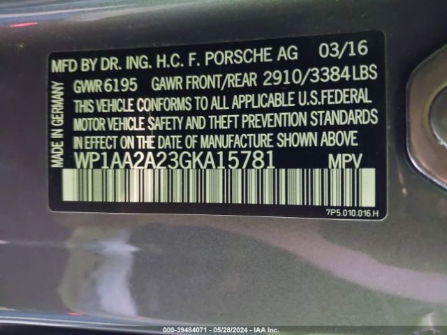 2016 PORSCHE CAYENNE WP1AA2A23GKA15781 Photo 8