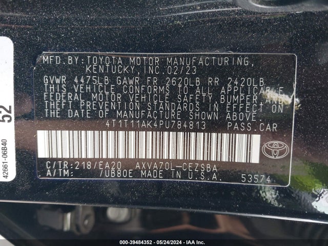 Toyota CAMRY SE 2023 4T1T11AK4PU784813 Image 9