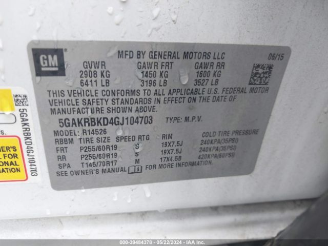 5GAKRBKD4GJ104703 Buick Enclave Leather