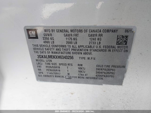 2GKALMEKXH6343256 GMC Terrain Sle-1