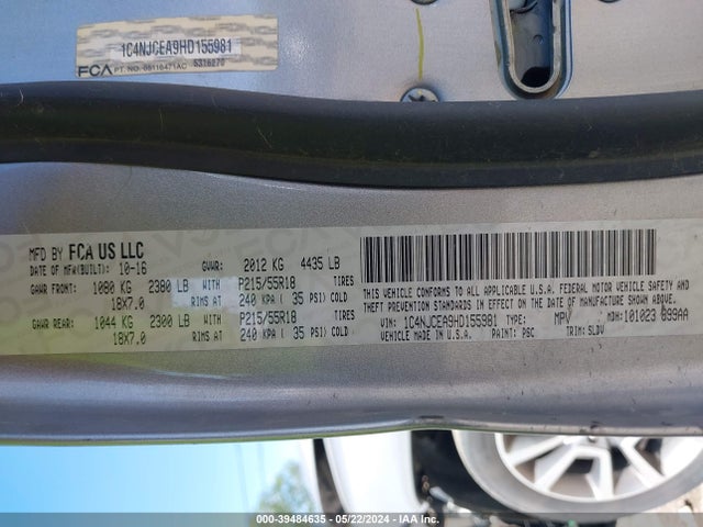 1C4NJCEA9HD155981 Jeep Compass High Altitude Fwd