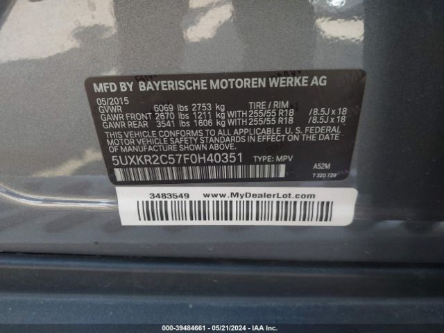 5UXKR2C57F0H40351 BMW X5 Sdrive35i