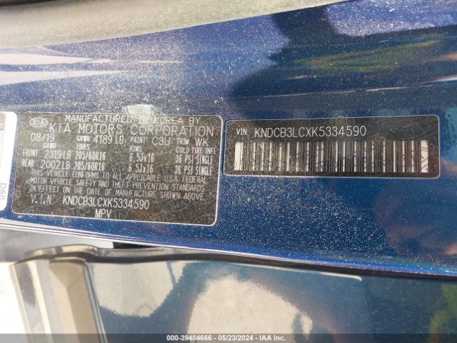 KNDCB3LCXK5334590 KIA NIRO LX