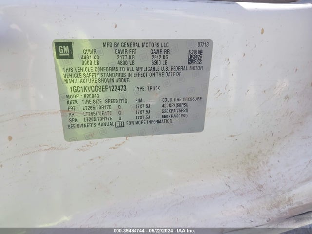 Chevrolet Silverado 2500hd Work Truck 2014 1GC1KVCG8EF123473 Image 9