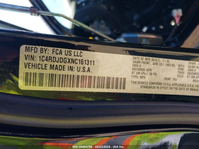 1C4RDJDGXNC161311 Dodge Durango Gt Plus Awd