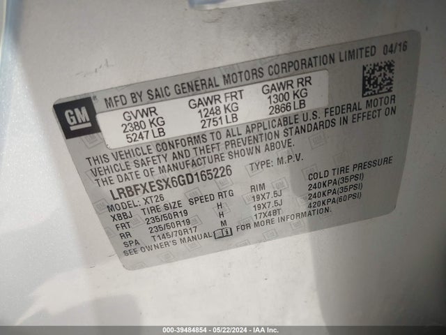 Buick Envision Premium I 2016 LRBFXESX6GD165226 Image 9